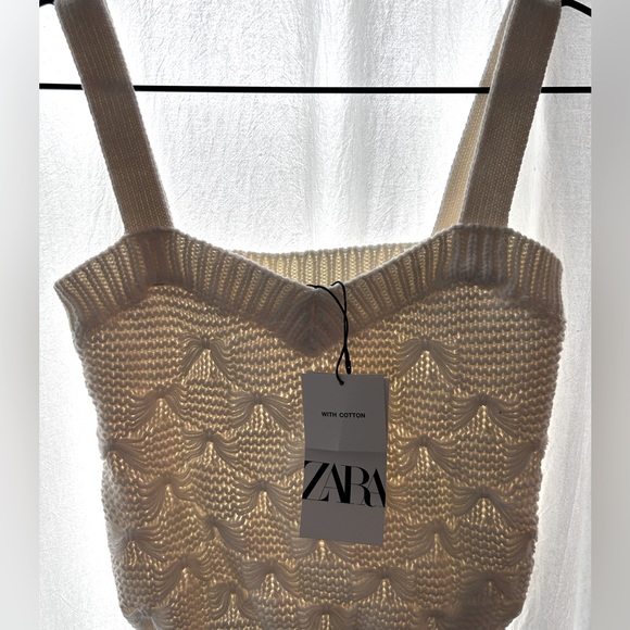 Zara Tops Zara White Knit Top Poshmark